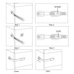 12 Pack Baby Proofing Cabinet Strap Locks - Vkania Kids Proof Kit - Child Safety Drawer Cupboard Oven Refrigerator Adhesive Locks - Adjustable Toilets Seat Fridge Latches - No Drilling - Image 4